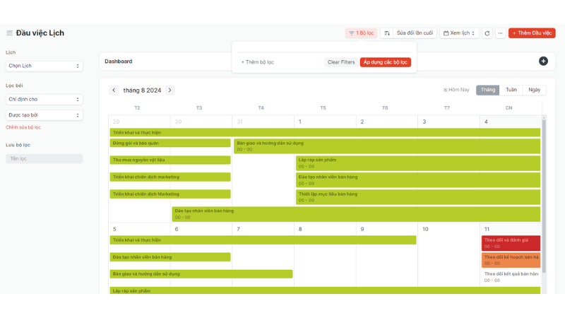 Quản lý công việc với Lịch